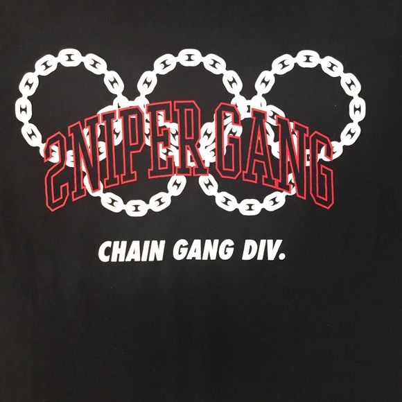 Sniper Gang Chain Gang Div. T-Shirt. Like New Condition! Size L. Color dark blue - Picture 2 of 6